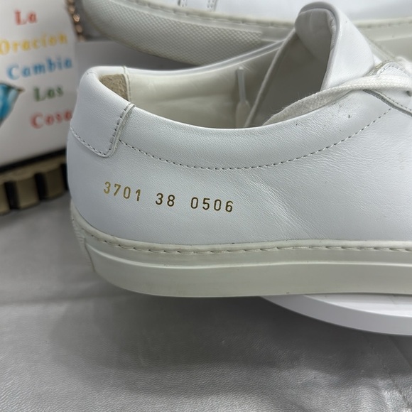 (S7) Common Projects leather Women's White Achilles Low Top Sneakers, Size 8 - Picture 2 of 11